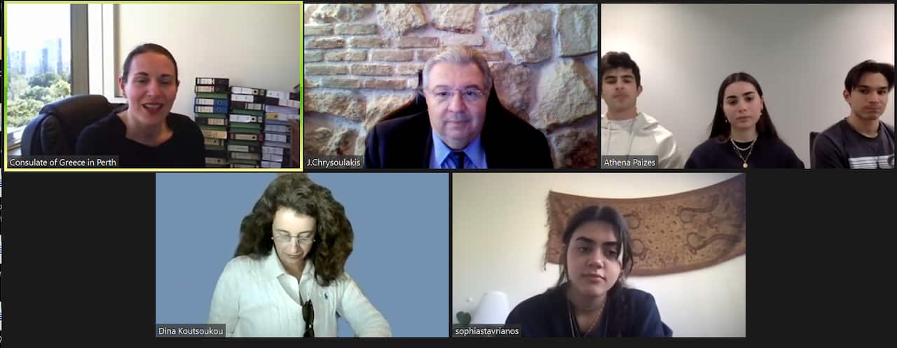 Still from the video conference