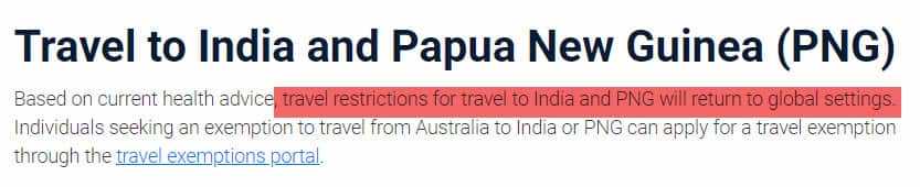 Travel restrictions India
