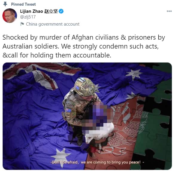 中国外交部发言人赵立坚的推文