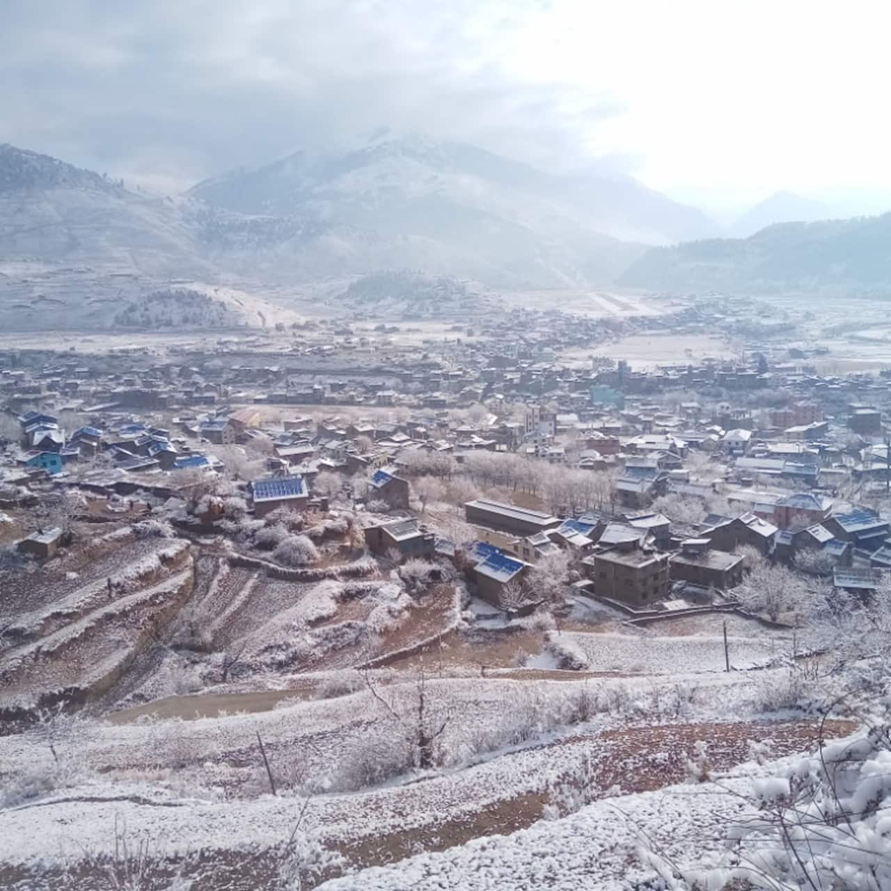 Snowfall Khalanga, Nepal