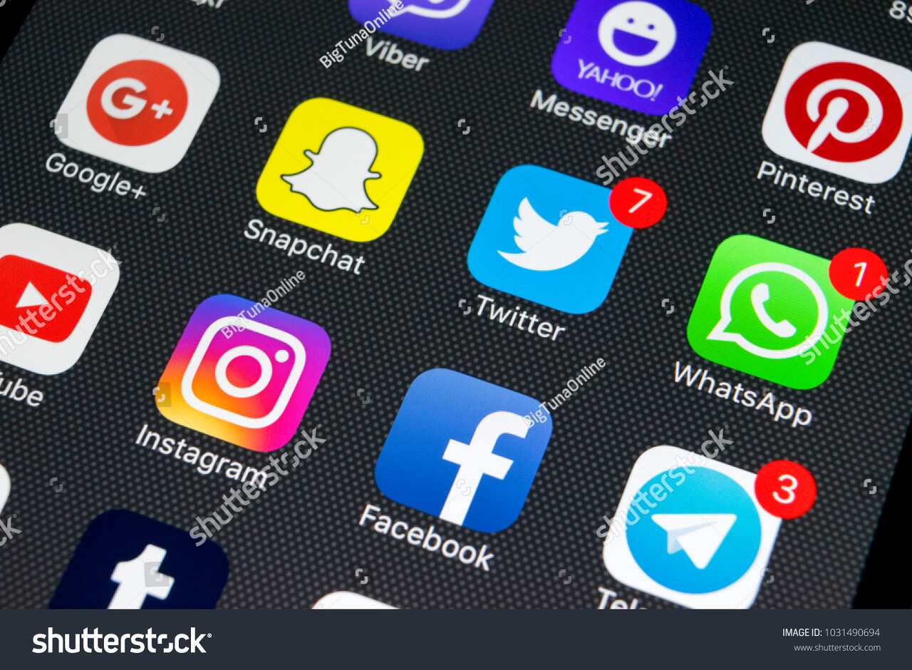 Social media on smartphone