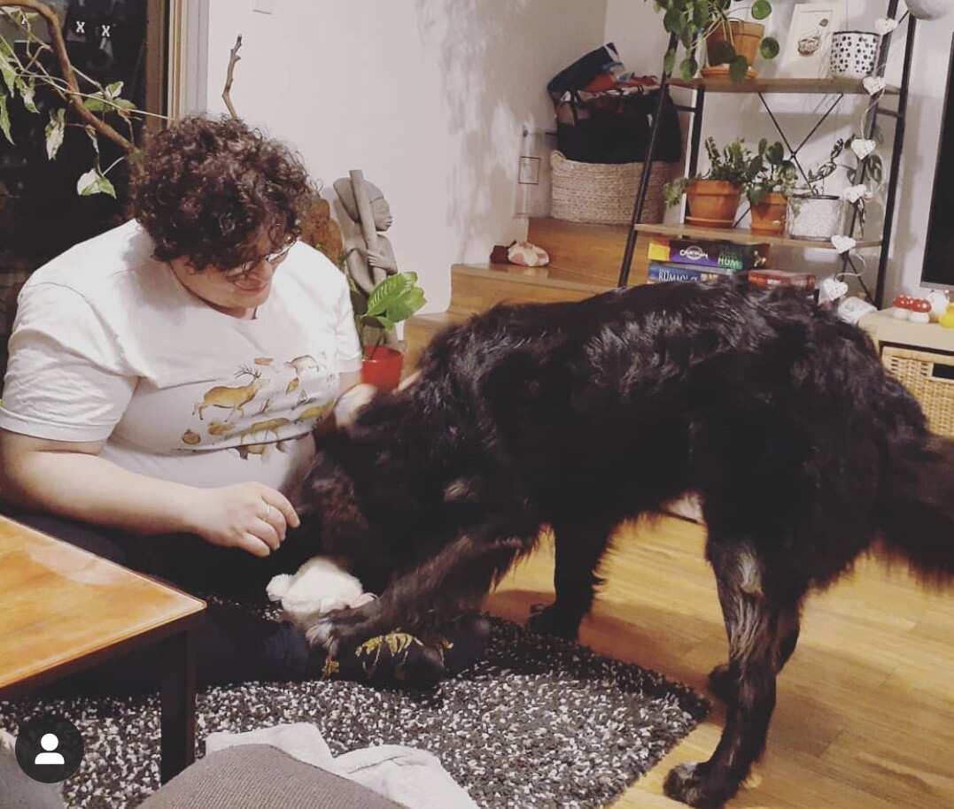 Sofia with Alice her favourite foster dog