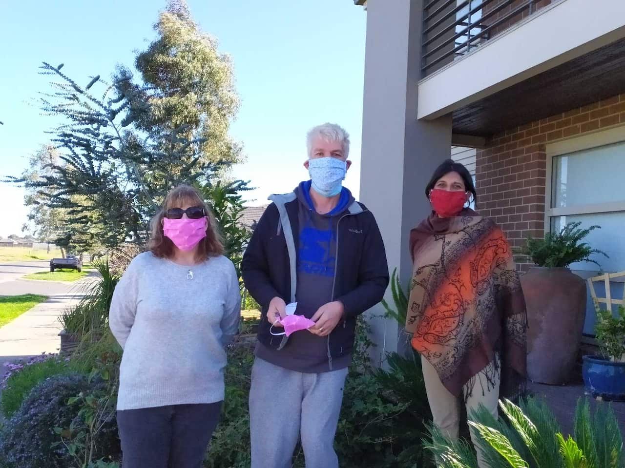 Soheli (R) with members of the public