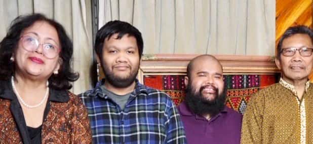 Dr Sony and her family at their home in Melbourne.