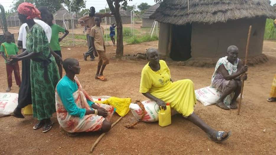 South Sudanese mothers in a refugee camp