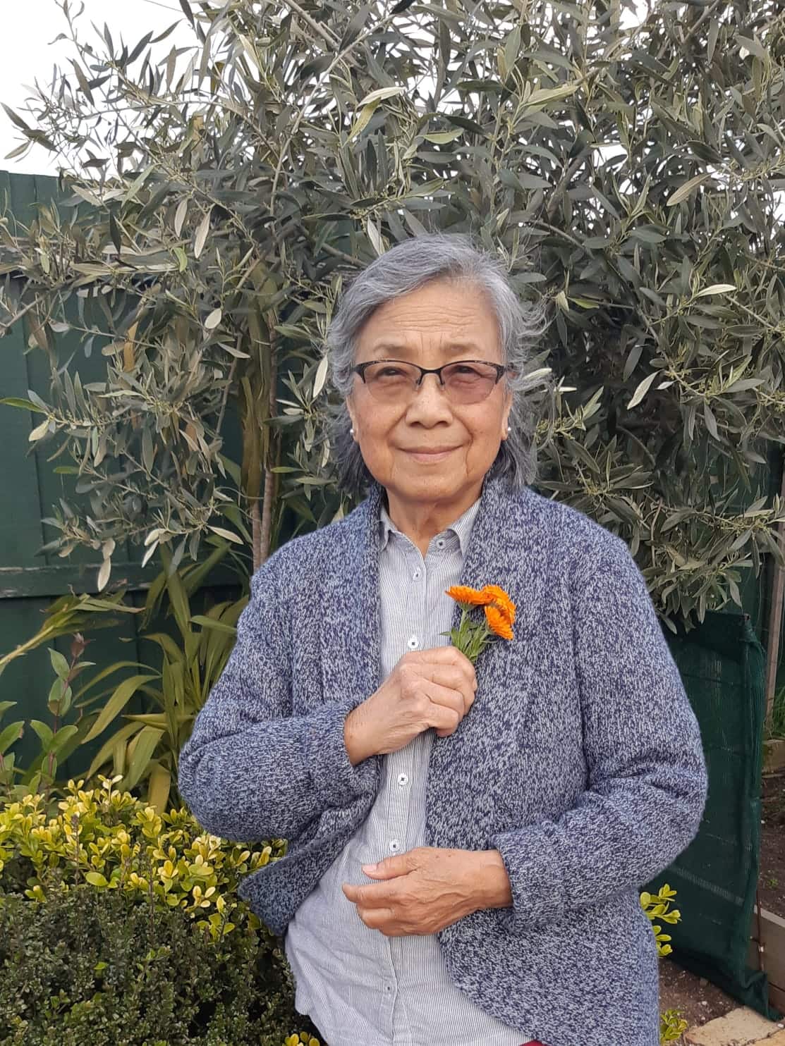 Sri Lestari Soeradinata in her garden in Sunbury - 4 Oct 2020.