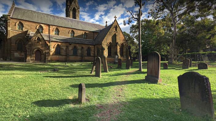 St Steven's Church in Newtown, Sydney. First Greek Indigenous George Pappas was probably buried here.