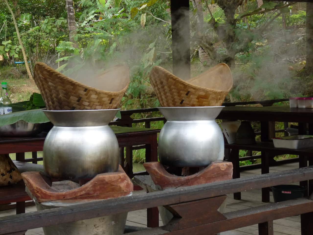 Image of traditional Southeast-Asian rice steamers