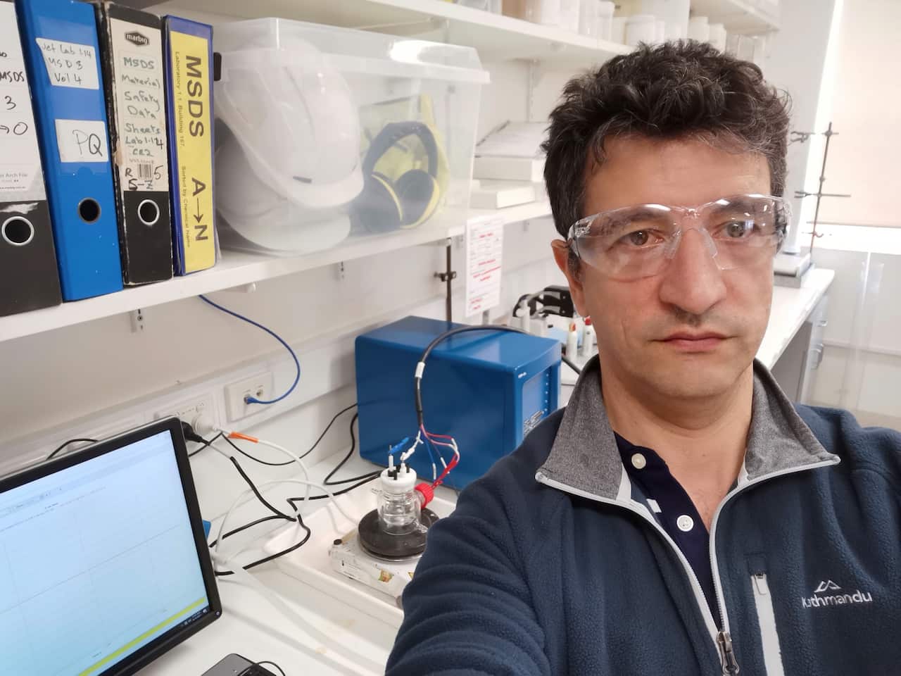 Stefano Freguia in his lab