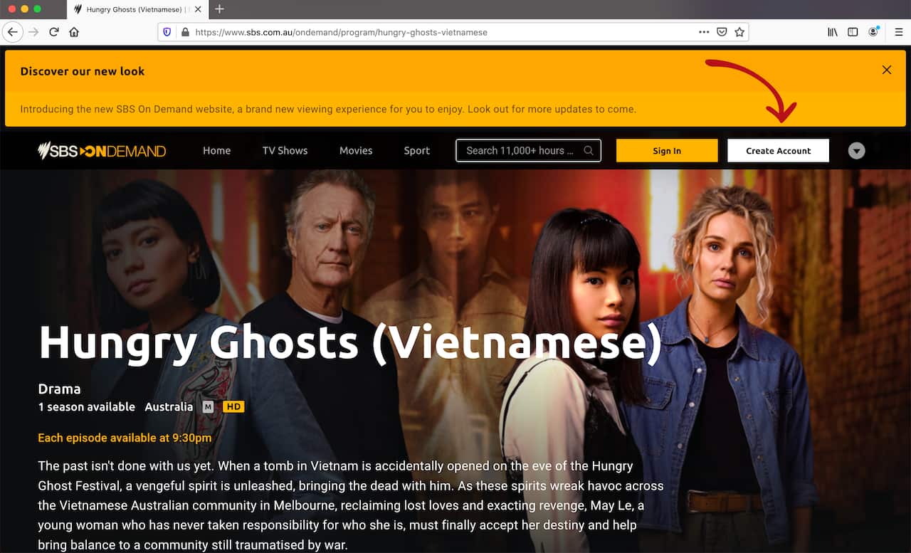 SBS On Demand registration step 1