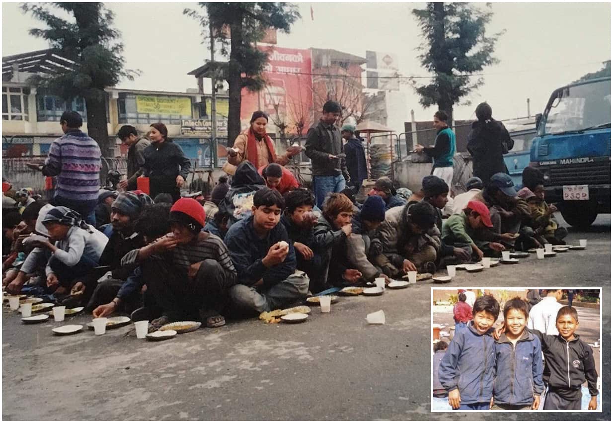 Mahesh Manandhar with kids