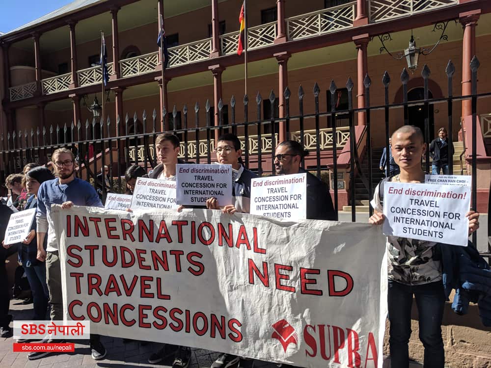 Students at a protest in Sydney