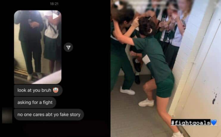 Screenshots of the video of the incident posted to social media.