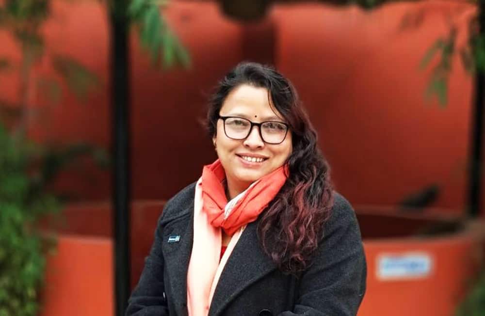 Anti trafficking activist Sunita Danuwar speaking to SBS Nepali