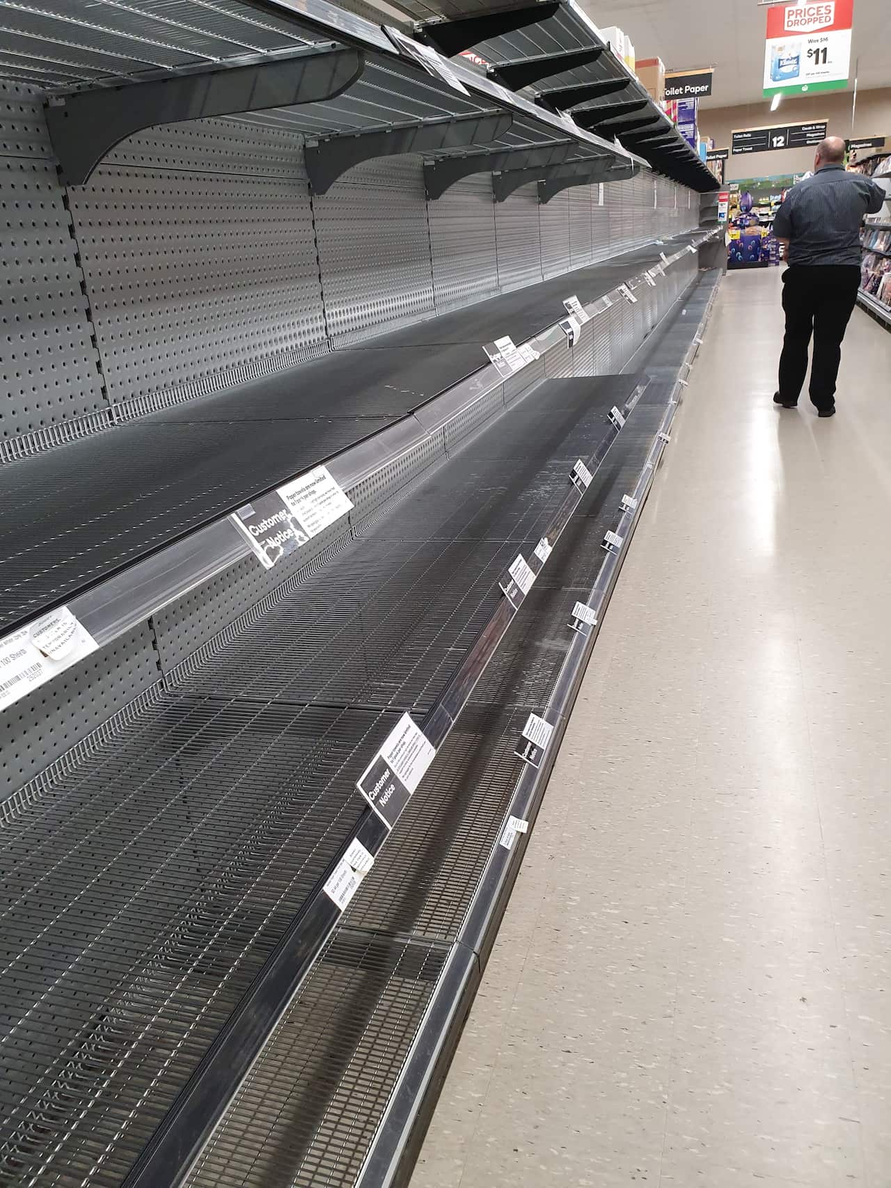empty supermarket shelves
