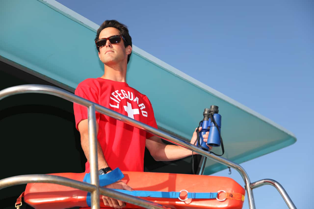 Beach Lifeguard On Tower