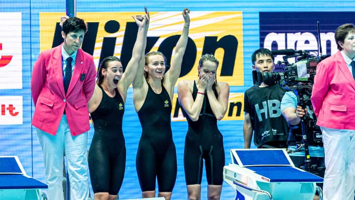 Australia TITMUS Ariarne, WILSON Madison, THROSSELL Brianna, McKEON Emma Gwangju South Korea 25/07/2019 Swimming Women's 4x200m Freestyle Final