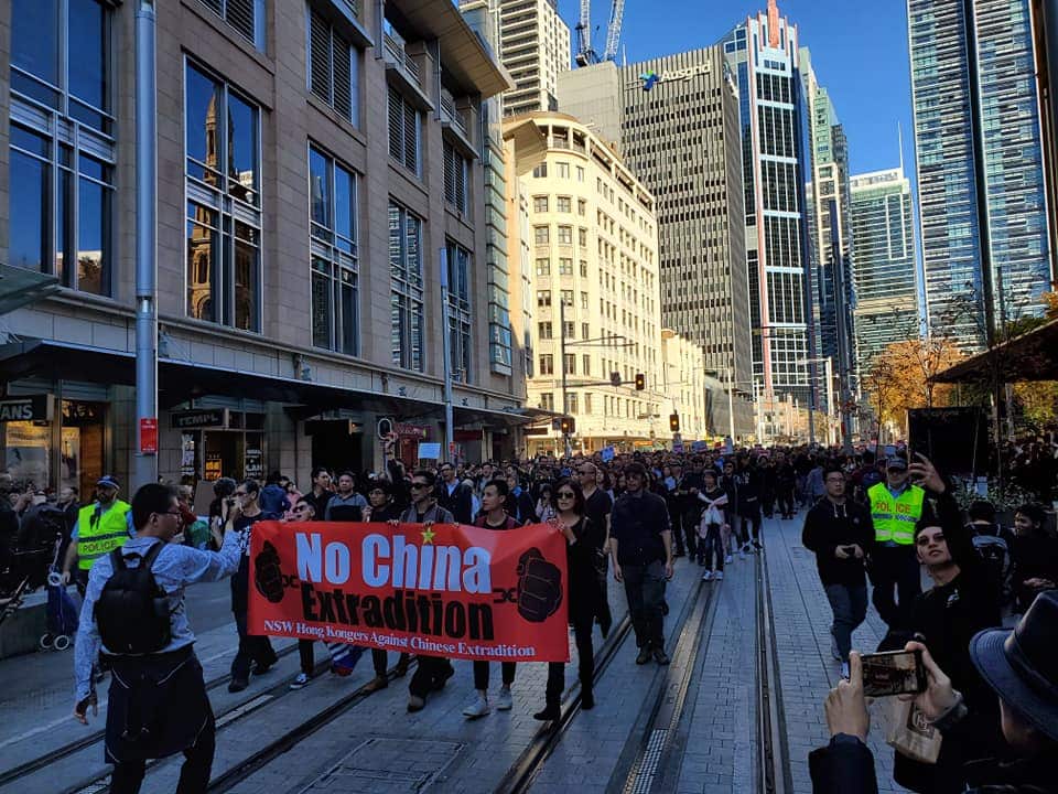Rally at Sydney to protest against the extradition bill being put forward by the Hong Kong government (澳港聯)