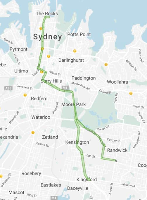 Sydney Light Rail route