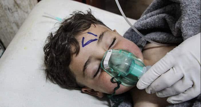 A young victim of the Syrian Chemical raid