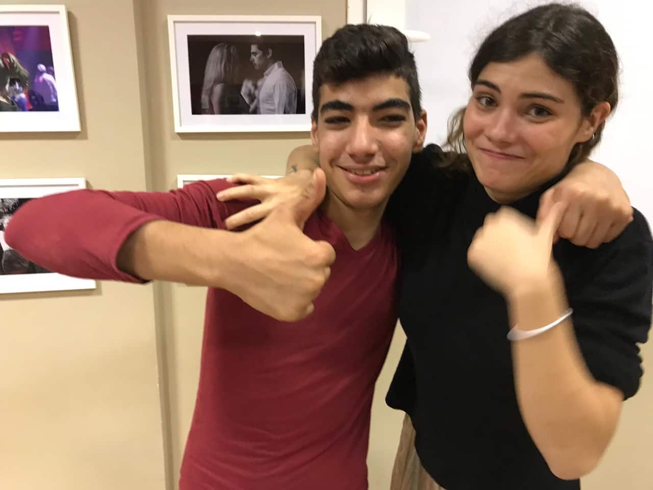 Tamar Taibo (R) and one of the students.