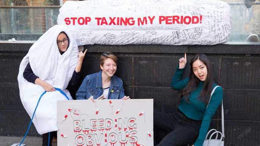 Tampons and pads will no longer be subjected to a 10 per cent tax from New Year's Day.