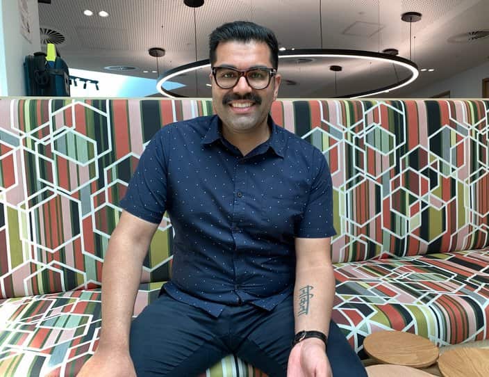 Tarang Chawla at SBS Melbourne studio on November 28, 2019, marking Movember