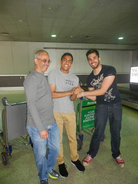 Tej Chitnis (middle) with father Jayant on the left