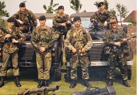 Training with the British Army in the UK (1989). 