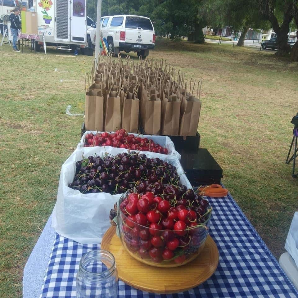 เชอร์รีจากสวนของคุณไวยเลด ที่วางขายตามตลาดนัดเกษตรกร