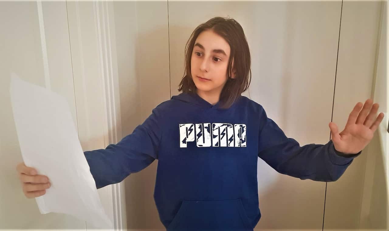 Greek language school student Thanos. 