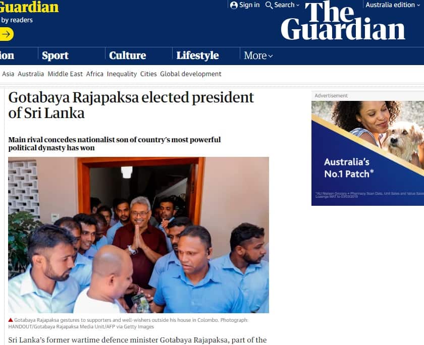 Gotabhaya officially declared as the seventh executive president of Sri Lanka.
