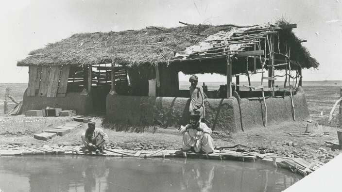 The Mosque at Hergott Springs. The pool in the foreground was used by worshippers for washing their feet before entering the Mosque