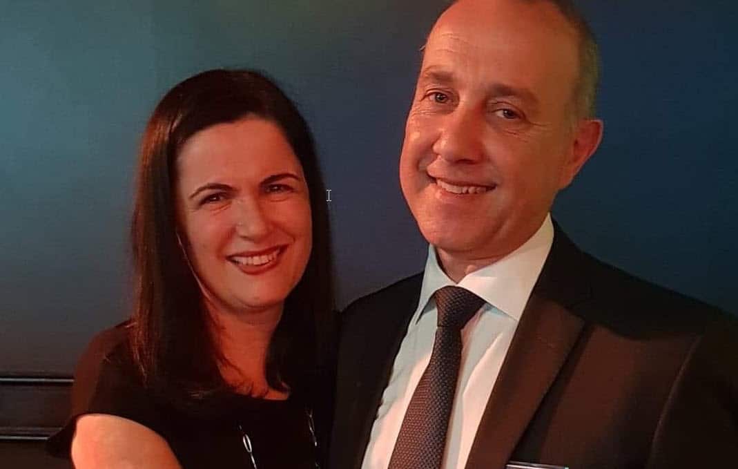 Theodora Ahilas with husband John Sakr