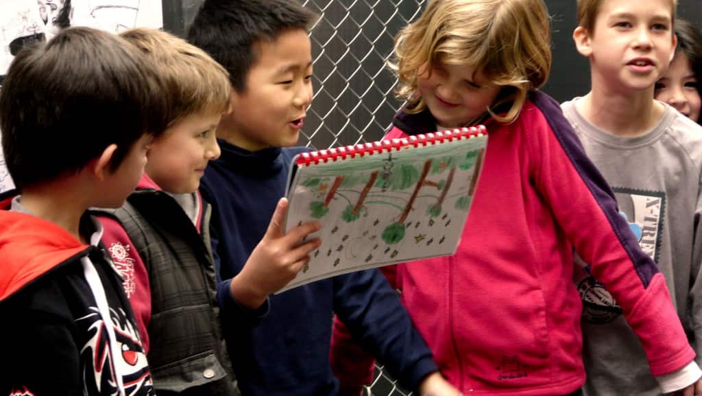 Children at 100 Story Building