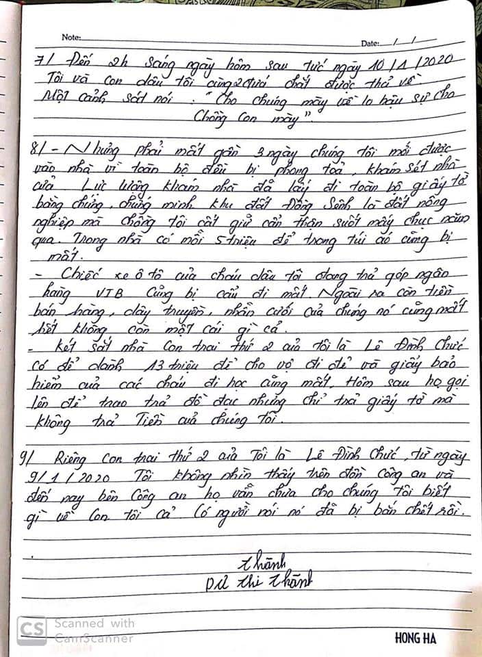 Thư gởi Tòa Đại sứ Hoa kỳ của bà Dư thị̣ Thành, p3