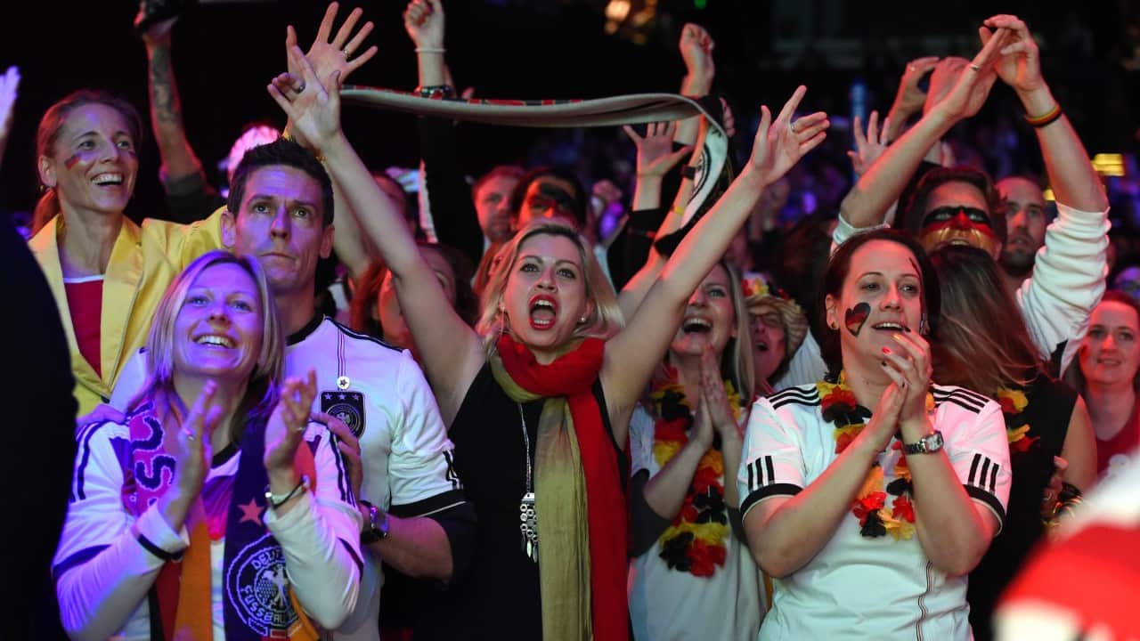 July 14, 2014. Germany supporters celebrate as they watch the World Cup Final between Germany and Argentina, on big screens, in Sydney