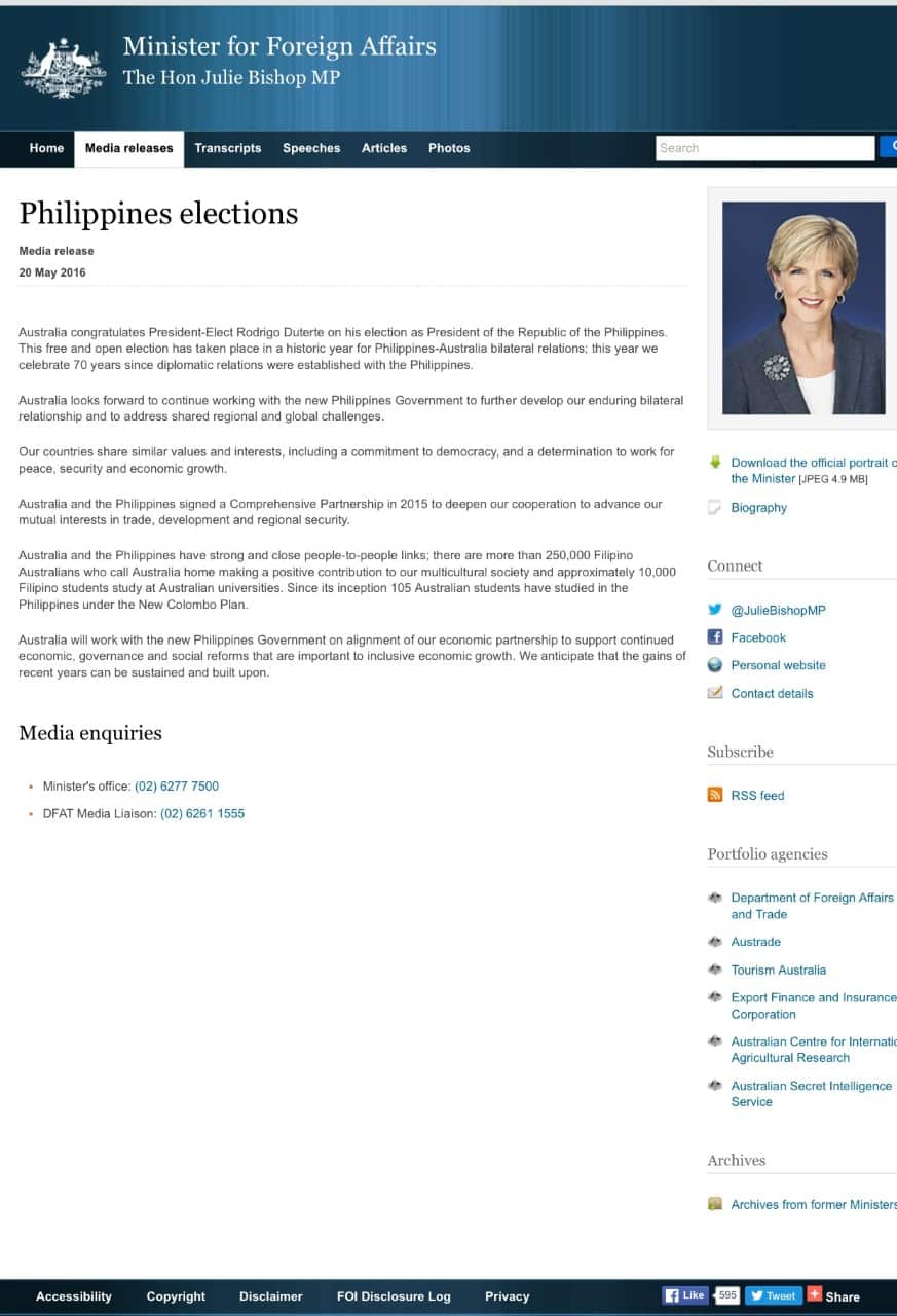 Philippines Australia bilateral relations