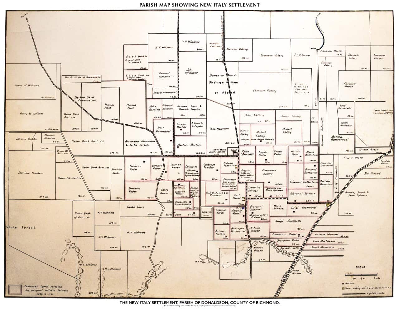 La mappa dell'insediamento al massimo della sua espansione