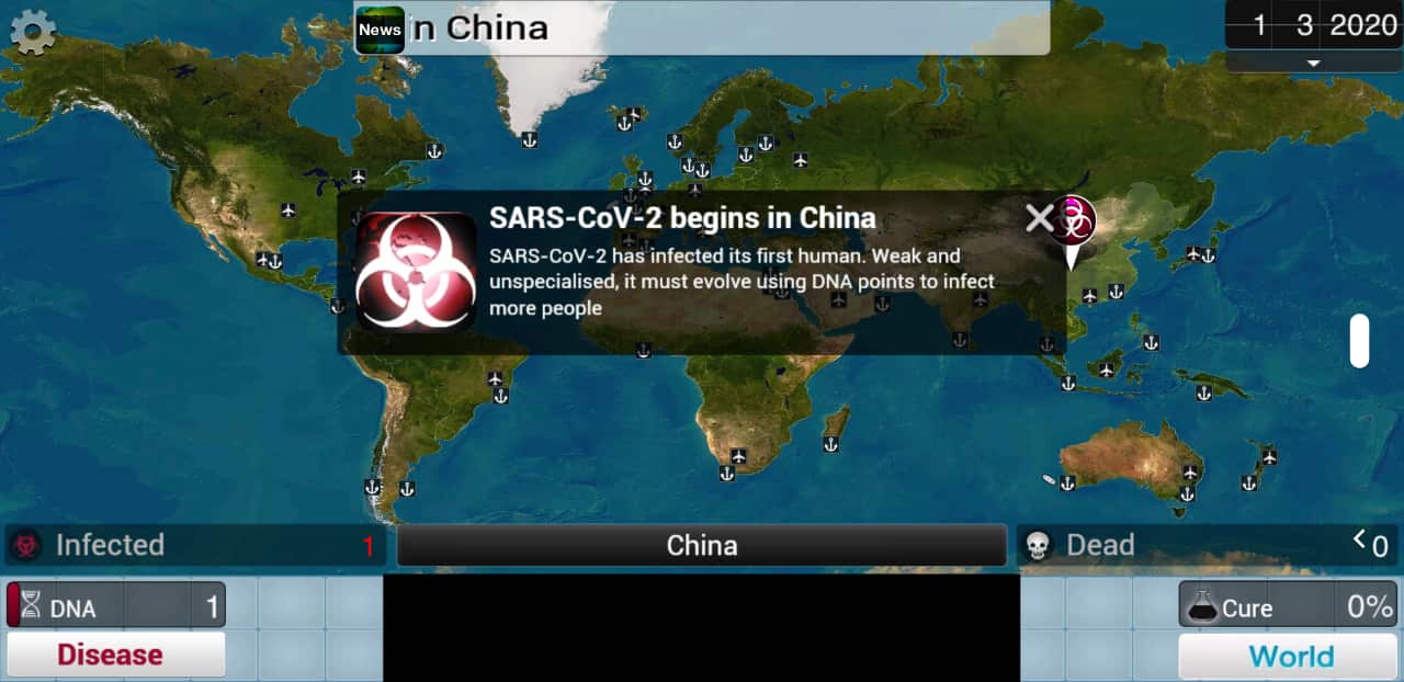 该游戏允许自定义病原体名称及爆发地点。