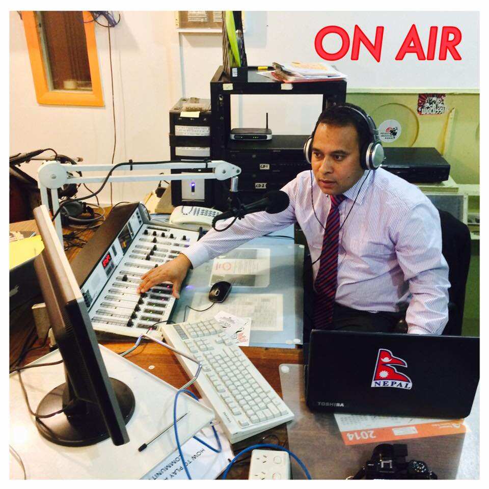 Tika Karki broadcasting from Himalayan Radio for Sydney's Nepali speaking community