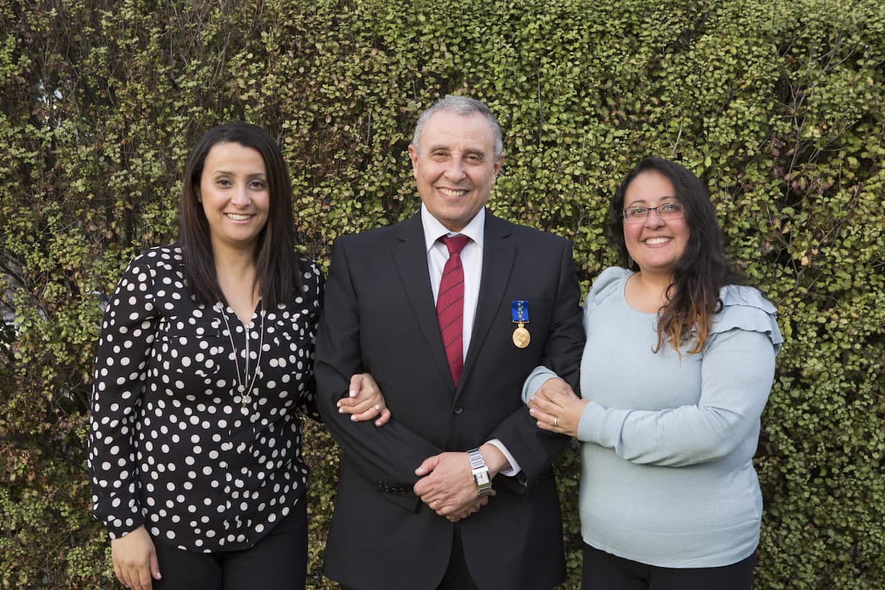 Dr. Samir Ibrahim with his two daughters