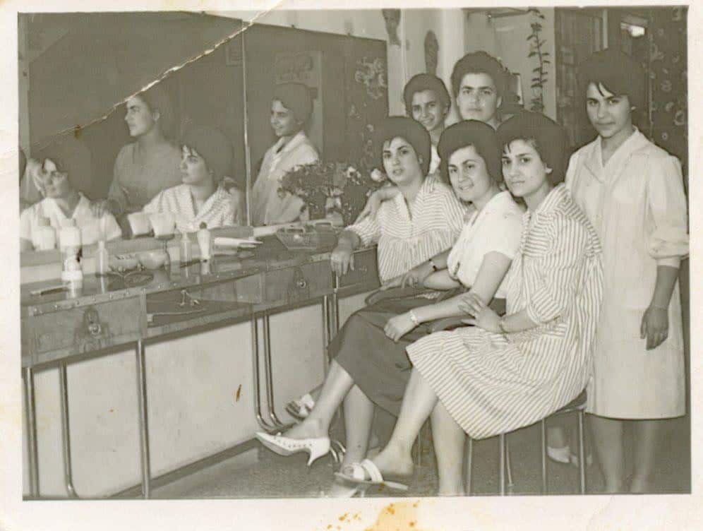 women at hairdresser studio in Greece  in the 60s