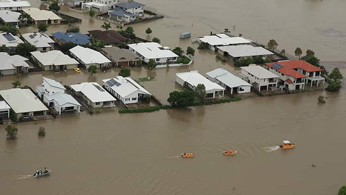 Townsville was hit hard by floods. 