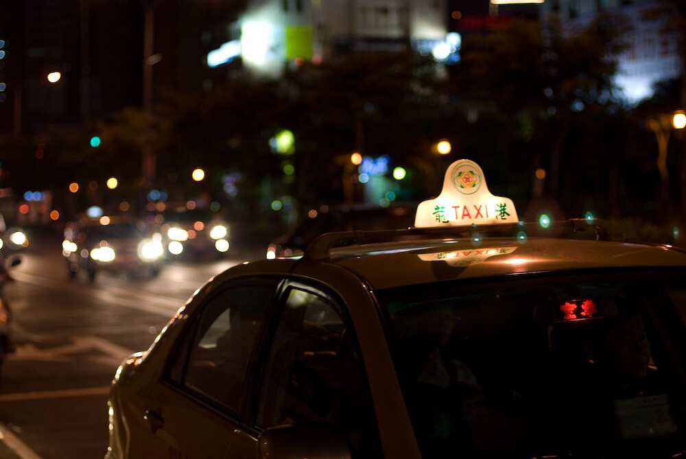 Taxi at night - the sex trafficking trade.