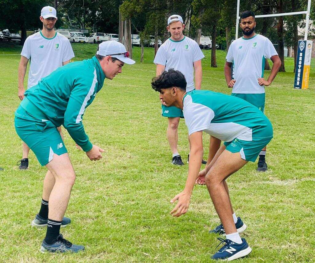 Shrey during practice session with his teammates. 