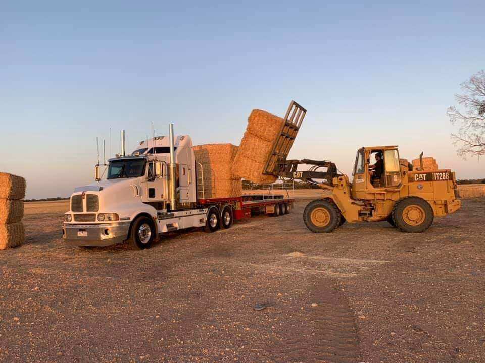 truck deployed for delivering hay