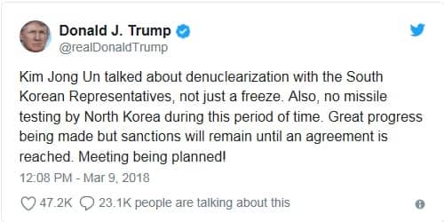 Trump agrees to meet with North Korea's Kim Jong-un