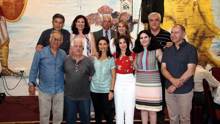 Ms Mary Tsaganas, among members of the Pallaconian Brotherhood of Melbourne & Victoria "Leonidas"