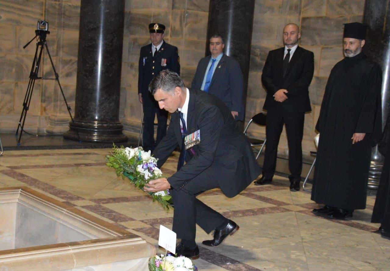 Ken Tsirigotis in wreath-laying ceremony